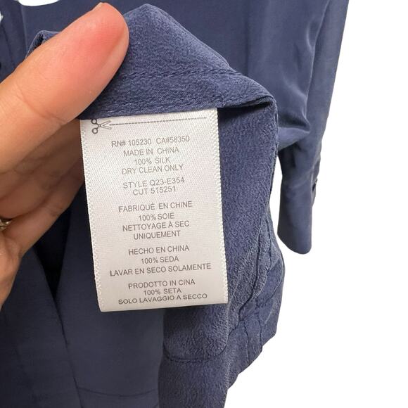 NWT Equipment Knox‎ Lace-Up Silk Shift Dress in Peacoat Women’s Size Small - Picture 9 of 11